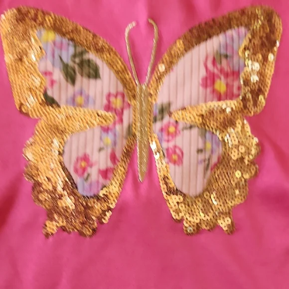 Charming Pink Butterfly Matching Pant Set for Toddlers 2T - Picture 14 of 17